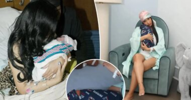 Cardi B shares first photos of her baby with Patriots' Stefon Diggs