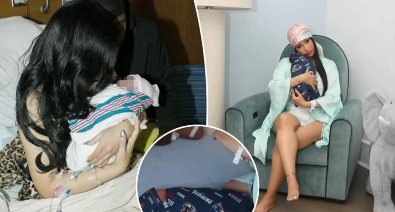 Cardi B shares first photos of her baby with Patriots' Stefon Diggs