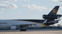 The McDonnell Douglas MD-11F cargo plane is being grounded in the USA. Pictured here is a UPS plane at Louisville Airport, Kentucky