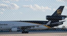 The McDonnell Douglas MD-11F cargo plane is being grounded in the USA. Pictured here is a UPS plane at Louisville Airport, Kentucky