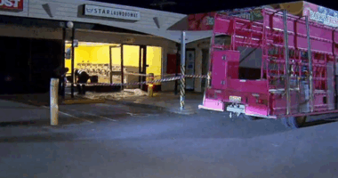 The car slammed through the Adelaide laundromat.