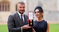 David Beckham Is Knighted by King Charles With Wife Victoria By His Side