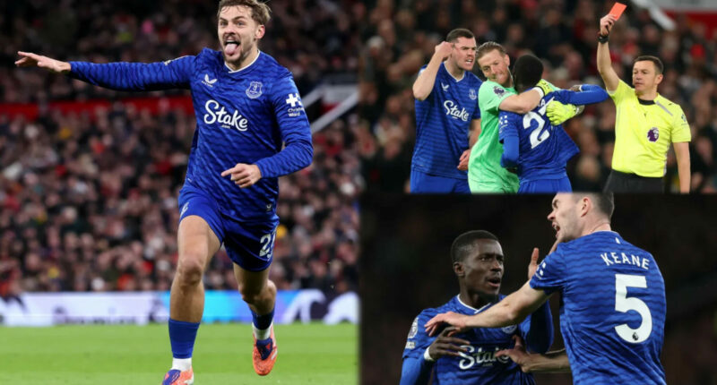 EPL: Everton stun Man United with stunning 10-man win at Old Trafford