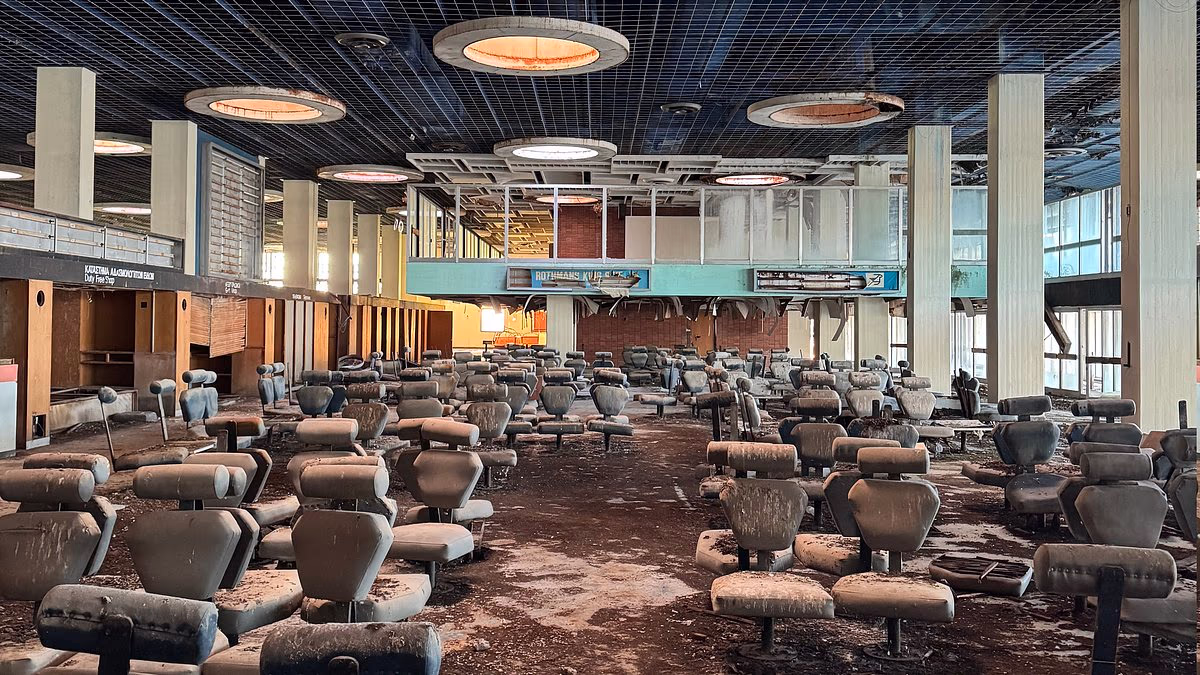 Eerie pictures show inside abandoned airport