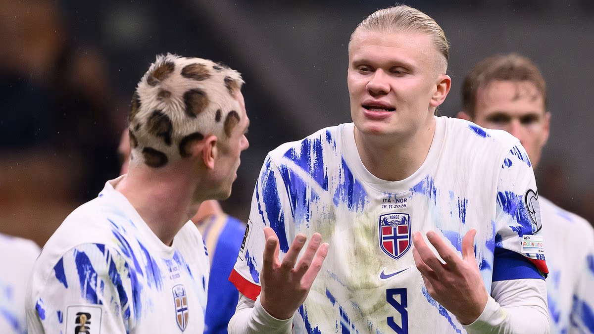 Erling Haaland's Norway team-mate sends social media into meltdown as he shows off outrageous new haircut inspired by NBA legend Dennis Rodman
