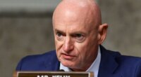 FILE - Sen. Mark Kelly, D-Ariz., speaks during a Senate Intelligence Committee hearing, at the Capitol in Washington, Jan. 15, 2025. (AP Photo/John McDonnell, File)