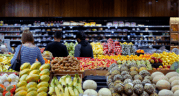 Shoppers in a supermarket in Sydney.