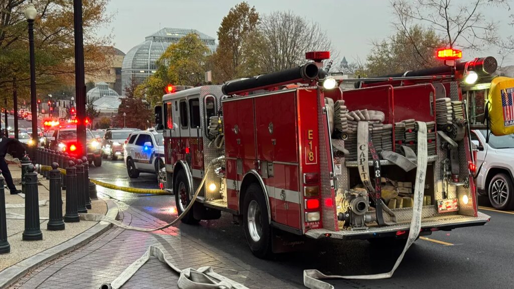 Fire erupts in US Capitol trolley system, 2 police officers taken to hospital