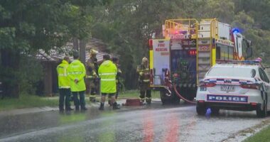Four people are fighting for their lives after a serious house fire in Lawnton, Brisbane, Queensland