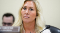 FILE - Rep. Marjorie Taylor-Greene, R-Ga., presides over a House Committee hearing on Capitol Hill, Feb. 12, 2025, in Washington. (AP Photo/Rod Lamkey, Jr., File)