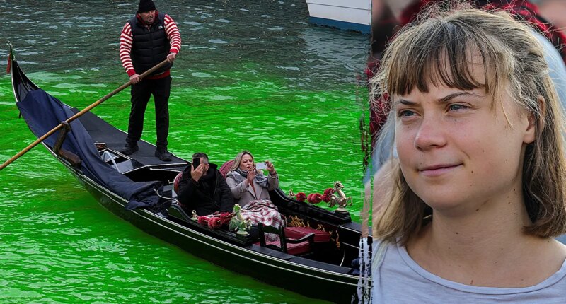 Greta Thunberg fined, banned from Venice after Extinction Rebellion dyes Grand Canal green