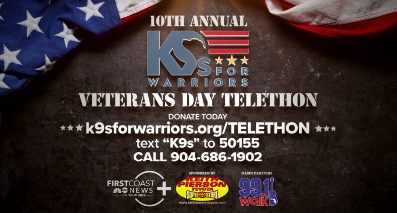 Help change lives during our 10th annual K9s for Warriors Veterans Day Telethon