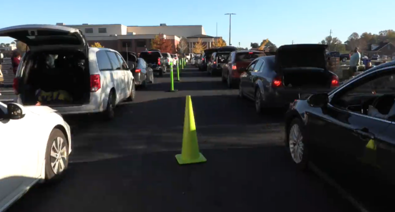 Hundreds line up for 5th annual "Feed the Boro" food distribution