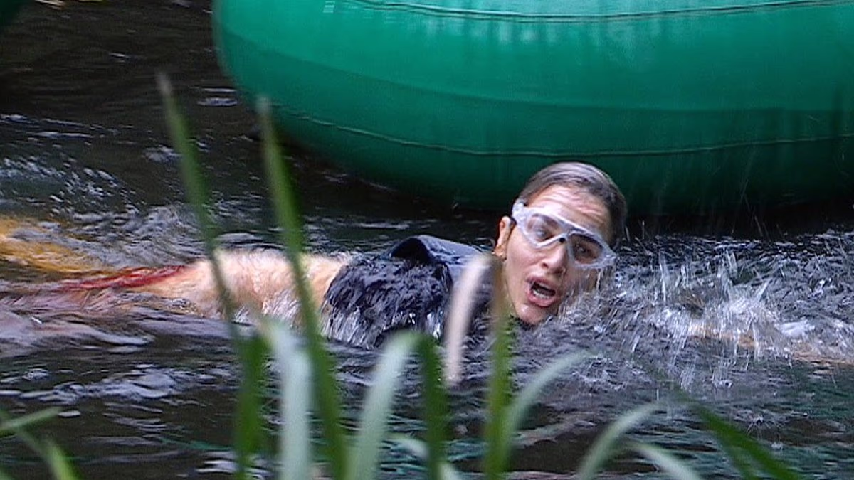 I'm A Celeb's Vogue Williams takes a nasty tumble in trial