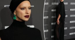 Irina Shayk's bleached brows are almost as shocking as her giant emerald earrings