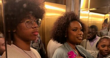 JENNIFER HUDSON SHARES SWEET STUDIO MOMENT WITH SON DAVID OTUNGA JR.