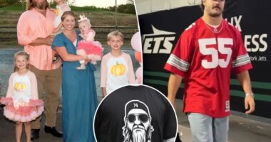 Jets pay tribute to Nick Mangold as wife, kids serve as honorary captains