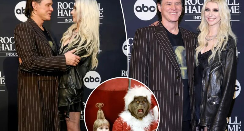 Jim Carrey reunites with ‘Grinch’ co-star Taylor Momsen for first time in 25 years at Rock and Roll Hall of Fame Induction ceremony