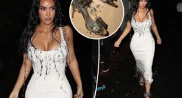 Kim Kardashian wears safety pin dress to Petra Collins' party
