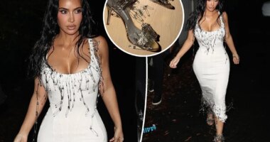 Kim Kardashian wears safety pin dress to Petra Collins' party