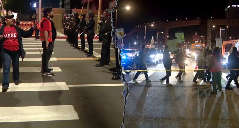LAX travelers abandon cars, walk to airport as protesters block building during Thanksgiving rush