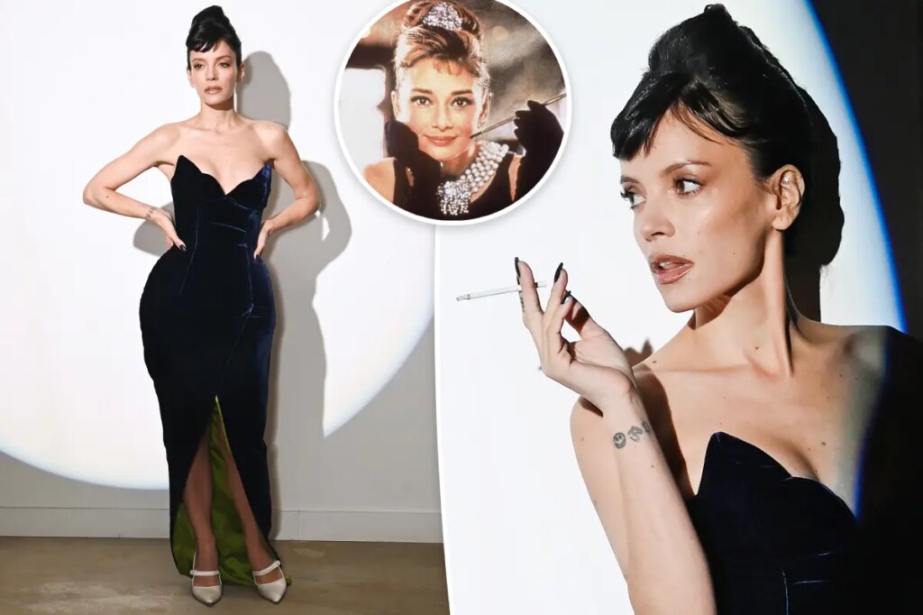 Lily Allen channels Audrey Hepburn (cigarette and all) in her runway debut for 16Arlington