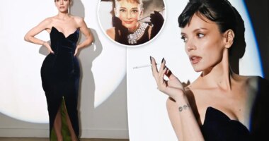 Lily Allen channels Audrey Hepburn (cigarette and all) in her runway debut for 16Arlington