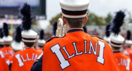 Marching Illini taking part in collegiate competition put on by Metallica