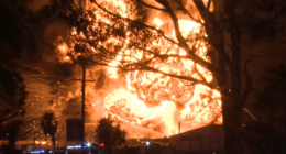 The huge fireball reached up to 150 metres in height. It occurred after an industrial fire in North St Marys in Western Sydney.