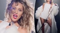 Miley Cyrus hits the stage in completely open-sided Gucci minidress