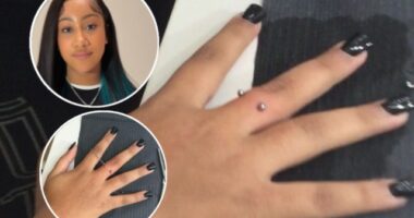 NORTH WEST SHOWS OFF NEW FINGER PIERCING AND THANKS MOM KIM KARDASHIAN