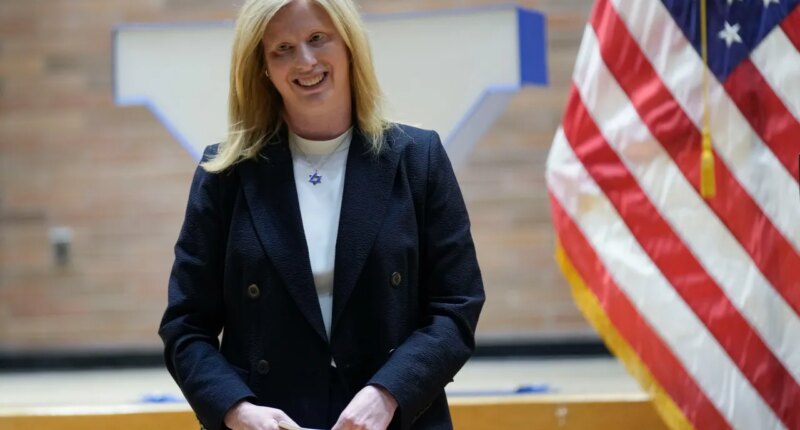 FILE - NYPD Commissioner Jessica Tisch steps off the stage after speaking during her swearing in ceremony at police headquarters in New York, Nov. 25, 2024. (AP Photo/Seth Wenig, file)