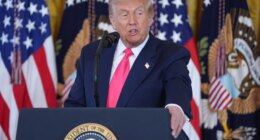 President Donald Trump speaks during an event on foster care in the East Room of the at the White House, Thursday, Nov. 13, 2025, in Washington. (AP Photo/Evan Vucci)