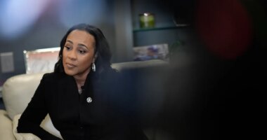 FILE - District Attorney of Fulton County Fani Willis speaks to the Associated Press, Oct. 22, 2024, in Atlanta. (AP Photo/Brynn Anderson, File)