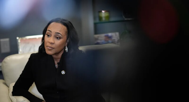 FILE - District Attorney of Fulton County Fani Willis speaks to the Associated Press, Oct. 22, 2024, in Atlanta. (AP Photo/Brynn Anderson, File)