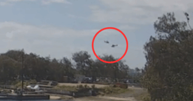 An inquest into the Sea World helicopter crash has been shown several videos of the moment the aircraft collided.