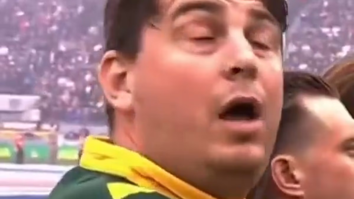 Notorious pitch invader strikes AGAIN: Internet menace Jarvo 69 infiltrates rugby league game and puts his arm around Australia star having already tormented England cricket and Gary Lineker on Match of the Day