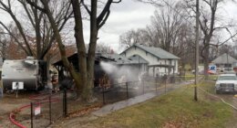 One hospitalized in garage fire with 75-foot flames in Clinton