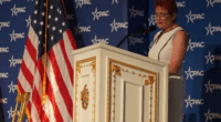 Pauline Hanson has bemoaned Australia and lauded US President Donald Trump ﻿during a speech at his Mar-a-Lago resort in Florida.