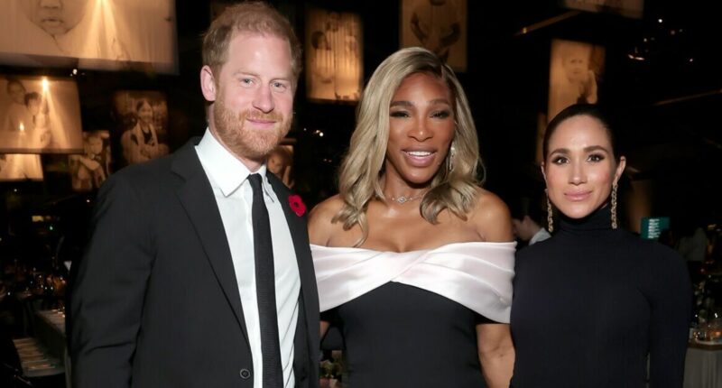 Prince Harry and Meghan Markle pictured at glitzy celeb gala as royals mark Remembrance