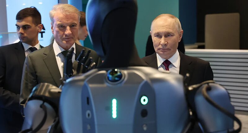 Putin calls dancing Russian robot 'very beautiful' in awkward AI conference moment