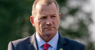 FILE - Rep. Troy Nehls, R-Texas, attends a news conference on Capitol Hill, Feb. 1, 2023, in Washington. (AP Photo/Jess Rapfogel, File)