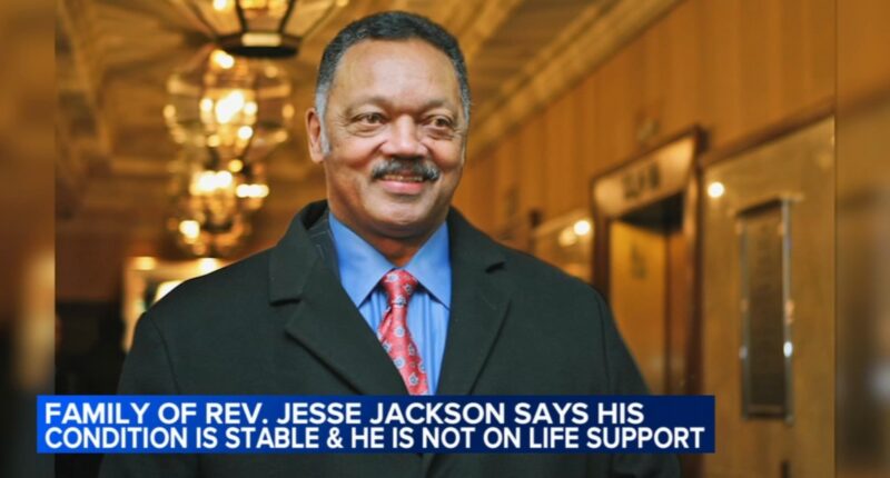 Rev. Jesse Jackson remains stable in Chicago hospital for Progressive Supranuclear Palsy, not on life support, family says