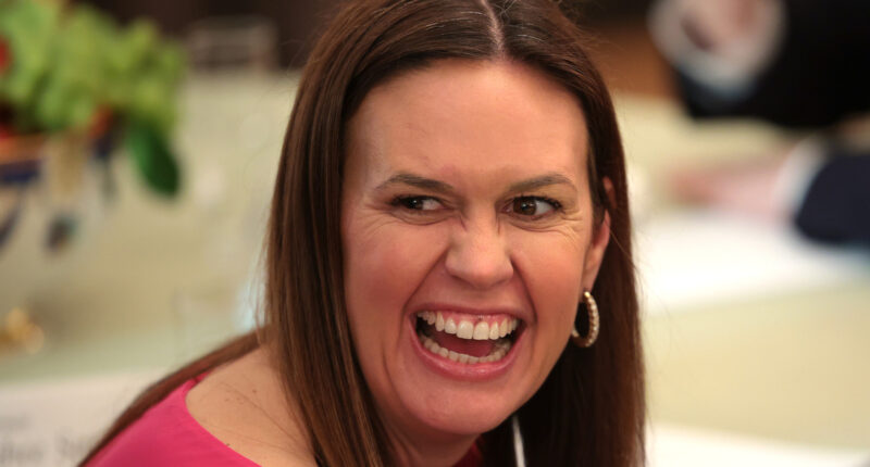 Sarah Huckabee Sanders Murdered Our Eyeballs In Neon Dress Even The Camera Couldn't Handle