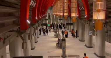 Situated just metres apart, the State Library and Melbourne Central stations share an underground concourse on La Trobe Street.