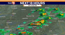 Showers and thunderstorms move in this morning