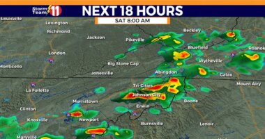 Showers and thunderstorms move in this morning