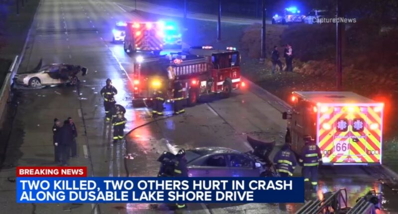 South DuSable Lake Shore Drive crash kills 2, injures 2 near Oakwood Boulevard, Chicago police say
