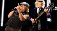 Brian Johnson (L) and Angus Young of AC/DC
