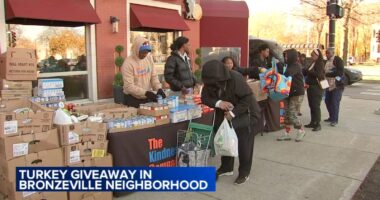 Thanksgiving meals: Kindness Campaign, Chicago's Home of Chicken and Waffles turkey giveaway held in Bronzeville for Thanksgiving